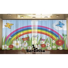 Фото штори Метелики та веселка