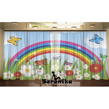 Фото штори Метелики та веселка