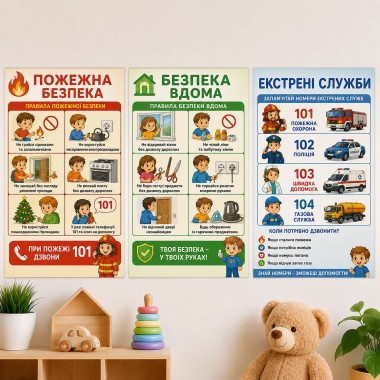 Набір плакатів Безпека дитини 3 шт