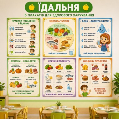 Комплект плакатів Здорове харчування 6 шт