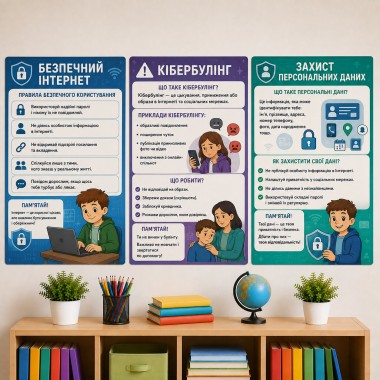 Комплект плакатів Безпека в Інтернеті 3 шт